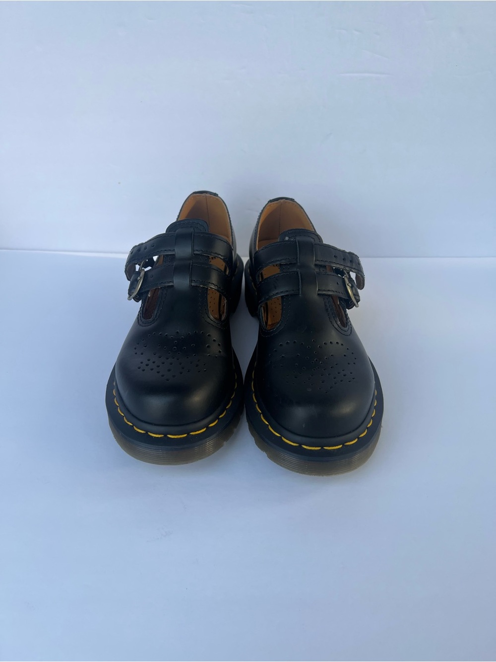 Dr Martens Smooth Leather Mary Jane Black Shoes Sz 6 W - Picture 3 of 9